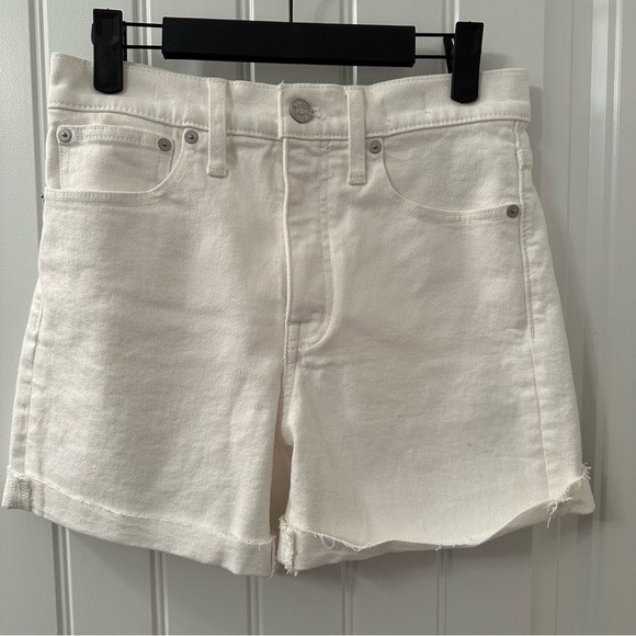 Madewell Shorts Nwot Madewell High Rise White Denim Shorts Poshmark